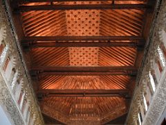 03C El Transito Synagogue artesonado ceiling made of cedar wood Toledo Spain