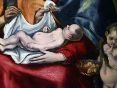04C The Holy Family - El Greco 1586-88 Detail Baby Jesus and Saint John The Baptist Museum of Santa Cruz Toledo Spain