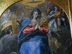 06A The Immaculate Conception with St John the Evangelist - El Greco 1585 Detail Virgin Mary Museum of Santa Cruz Toledo Spain