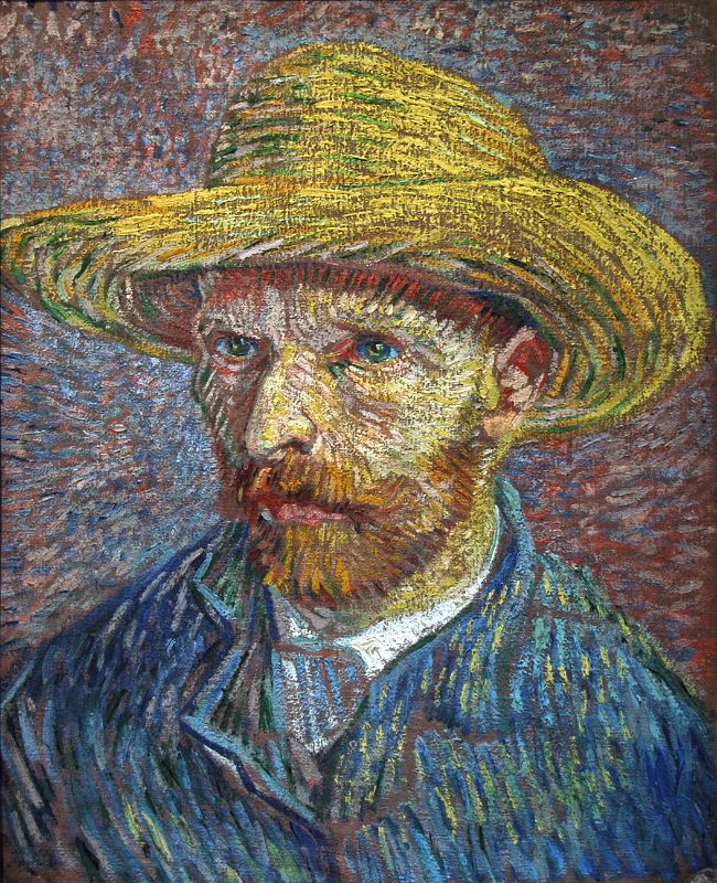 03A Self-portrait With Straw Hat - Vincent van Gogh 1887 - New York ...