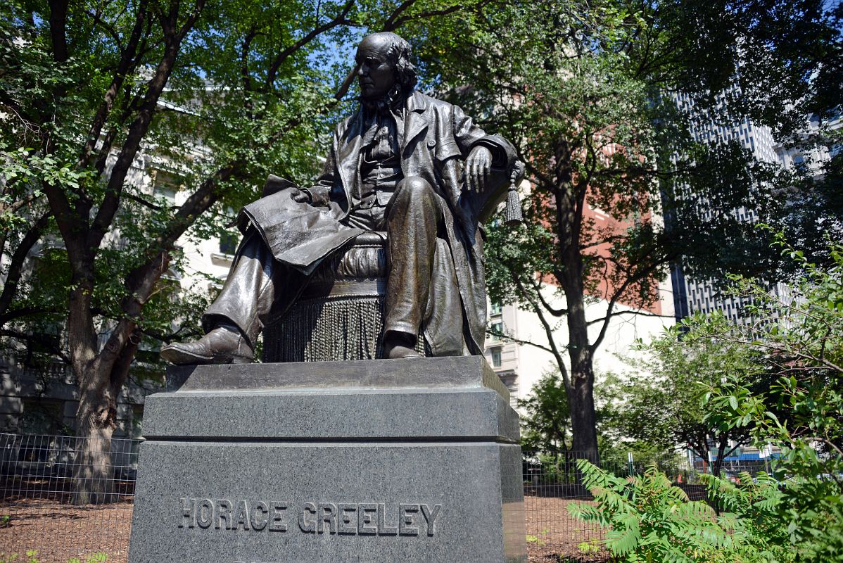 10-3 Statue Of Horace Greeley Founder of New York Tribune In New York ...