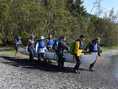 03A Putting The Canoe In The Water Of Mendenhall Lake At The End Of Skaters Cabin Road Near Juneau Alaska