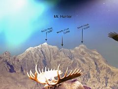 03B Mount Hunter Photo Showing South Peak, Middle Peak And North Peak In Mt McKinley Princess Wilderness Main Lodge North Of Talkeetna Alaska