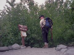 03B Jerome Ryan With The 8 And A Half Mile Round Trip Harding Icefield Trail Head Sign Near Seward Alaska