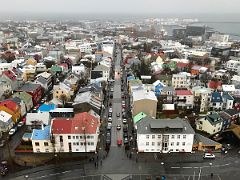 09A Looking down Skolavordustigur to downtown Reykjavik from the Hallgrimskirkja tower Iceland