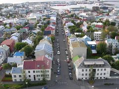 Iceland 03 07 Reykjavik View From Hallgrimskirkja Down Skolavordustigur Street