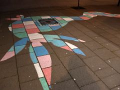 23 Colourful snaking mural on the sidewalk Street Art Reykjavik Iceland