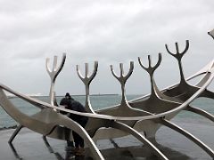 28B The Sun Voyager sculpture by Jon Gunnar Arnason 1990 Outdoor Art Reykjavik Iceland