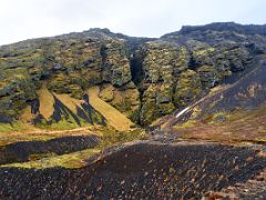 02A Green moss covered lava leads to Raudfeldar canyon ravine, home of Bardur, next to road 574 on Snaefellsnes Peninsula Iceland