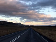 08D Driving on road 54 to the east with the sun setting soon as we leave the south coast of Snaefellsnes Peninsula Iceland