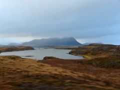 08B Looking across the coast water to Bjarnarhafnarfjall mountain from road 58 on Snaefellsnes Peninsula drive nearing Stykkisholmur Iceland