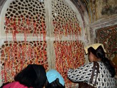 36 Agra Fatehpur Sikri Tomb of Salim Chishti Inside Strings Are Tied To The Stone Lattice Window To Make Wishes