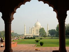 Agra Taj Mahal 09 Taj Mahal Framed By Pillars Of Darwaza Great Gate Just After Sunrise