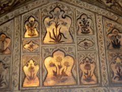 13 Agra Fort Musamman Burj Window With Painted Flowers Close Up