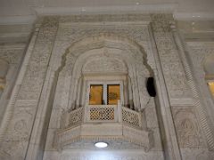 04B The Wall, Window And Balcony Are Beautifully Carved Gurdwara Bangla Sahib At Night Delhi India