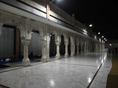 08B Decorated Columns Are Next To The Walkway Around The Sarovar Gurdwara Bangla Sahib At Night Delhi India