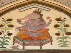 20 Jaipur Amber Fort Ganesh Pol Gate Ganesh Close Up