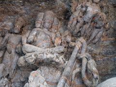 26 Figures Above Nataraja In The Main Hall At Mumbai Elephanta Island