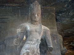 40 West Gate Dvarapala Gatekeeper Close Up At The Central Shiva Shrine In The Main Cave At Mumbai Elephanta Island