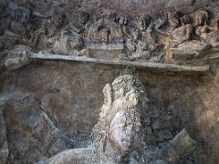 43 Figures Above Bhairava Or Virabhadra Wrathful Form Of Shiva Slaying Andhaka In The Main Cave At Mumbai Elephanta Island