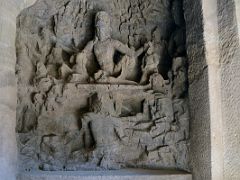 53 Ravana Below Lifting Kailash Above Where Shiva And Parvati Are Seated In The Main Cave At Mumbai Elephanta Island