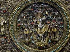 38 Raktalokeshwara With Tara And Bhrikuti Jewelled Plaque Close Up 18C Nepal In Himalayan Art Gallery Of The Mumbai Prince of Wales Museum