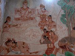 04A Mulagandha Kuti Vihara Mural Of Buddha Taking The Shape Of A White Elephant With His Mother Maya At Sarnath India