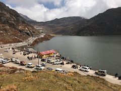 06B Tourists Surround The Yaks And Chhangu Baba Mandir Shiva Temple Next To Tsomgo Lake Sikkim India