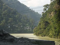 06B The NH10 Sometimes Drops Down To The Side Of The Teesta River With A Village Ahead On The Way From Bagdogra Airport To Gangtok Sikkim