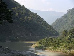 07B The NH10 Sometimes Drops Down To The Side Of The Teesta River As It Contours Around The Hills On The Way From Bagdogra Airport To Gangtok Sikkim