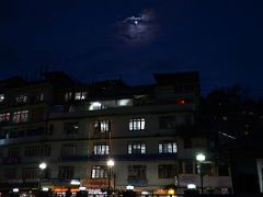 10 The Moon Shines Over The Buildings And Shops Of Gangtok Sikkim India