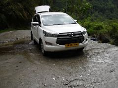 04A Our SUV Drives Thru Water Flowing Across The A310 Road On The Drive To Mangan And Lachen Sikkim India