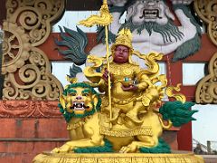 04A Statue Of Vaishravana The Guardian King Of The North Riding A Lion Below The Padmasambhava Guru Rinpoche Statue At Samdruptse Near Namchi South Sikkim India