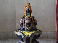 09A Black Multi-Headed Hindu Statue In Shri Vishwanath Mandir On The Campus Of Banaras Hindu University BHU In Varanasi India