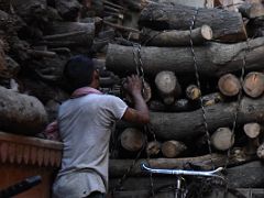 08B A Bicycle Rickshaw Transports Wood To The Manikarnika Burning Ghat Varanasi India