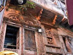 13A Wooden Carvings On A Small Temple In Varanasi Old Town India