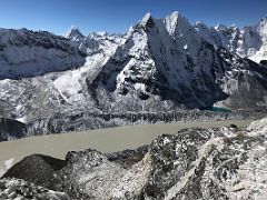 01B Island Peak Base Camp Sits Below Imja Tso Lake With Peak 41, Mera Peak, Ombigajchan, Kangtega, Ama Dablam On The Climb From Island Peak High Camp To Crampon Point