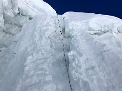 03C We Did Have To Use Short Sections Of Fixed Ropes On The Steep Sections Between Crampon Point And The Fixed Ropes On The Island Peak Climb