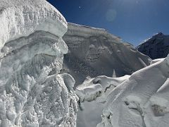 04G Ice Walls With Baruntse As The Trail Nears Moderate Incline Before The Fixed Ropes On The Island Peak Climb