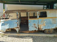 07B The courtyard contains the rusted-out carcass of a VW bus that belonged to the Wailers in the 1960s Trench Town Culture Yard Kingston Jamaica 16-4-9,9,0