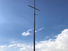 10 An old ship mast is the only remnant of a sloop which was docked in the harbour during the 1692 earthquake Port Royal Kingston Jamaica