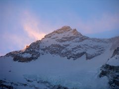 Kangchenjunga 04 06 Kangchenjunga North Summit Close Up From Pangpema At Sunrise