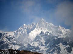 01B Yalung Kang, Kangchenjunga Main Central And South Close Up From The Trail Plateau Between Dzongri And Lamuney On The Goecha La Kangchenjunga Trek