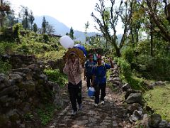 03A Pasang, Tenzing And Pemba Rinjii Carry Our Gear At The Beginning Of The Goecha La Kangchenjunga Trek At 1817m From Yuksom