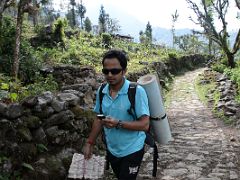 03B Guide DK Ghatani Leads Us Out Of Yuksom At The Beginning Of The Goecha La Kangchenjunga Trek