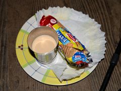 09A Milk Tea And Biscuits For A Snack After I arrive In Tshoka On The Goecha La Kangchenjunga Trek