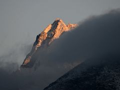 03D Sunrise Breaks Through the Fog On Kangla Kang 5562m Above Dzongri On The Goecha La Kangchenjunga Trek