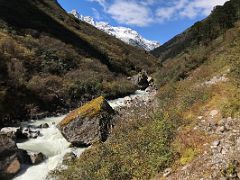 06A The Trail Is Near The Zemu Chu River With A Mountain Ahead Between Jakthang Camp To Yabuk On Day 3 Of Kangchenjunga East Face Green Lake Trek Sikkim India