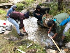 08A Cleaning The Dishes In A Mountain Stream At Tallem On Day 1 Of Green Lake Trek To Kangchenjunga East Face Sikkim India