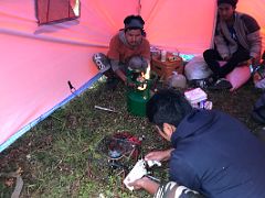 09C Inside The Kitchen Tent Starting To Cook Dinner At Tallem On Day 1 Of Green Lake Trek To Kangchenjunga East Face Sikkim India